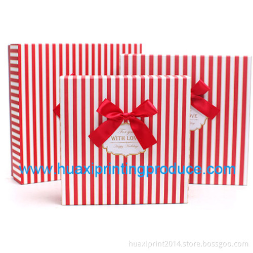 red stripe oblong gift boxes with oblong
